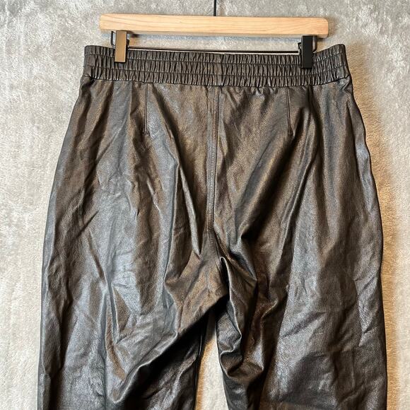 Spanx Faux Leather Jogger Pants Size Large Black Pull On - Picture 5 of 8